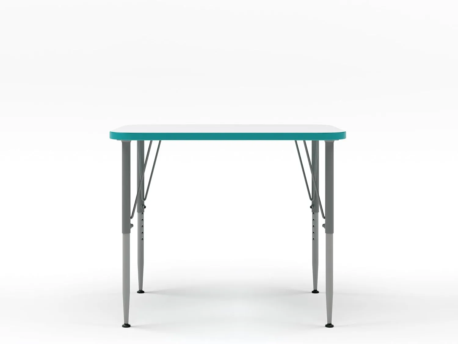 Versa Desk Adjustable Height Kids Table, Large Rectangular Child Desk for School Classroom, Tall Size (White/Ocean, 21-30" H)