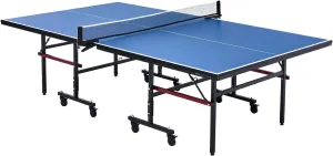 VEVOR Ping Pong Table, Professional Table Tennis Game, Indoor MDF Portable Table Tennis Table, Foldable Ping Pong Table with Quick Clamp Net and Lockable Wheel, 10 Minute Easy Assembly, 18mm Tabletops