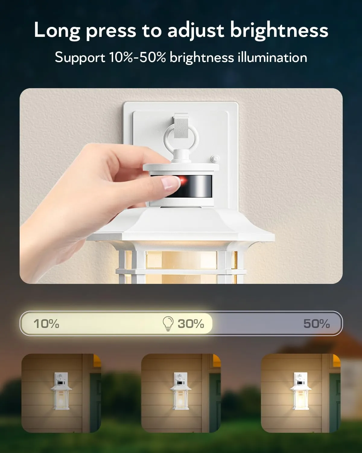 VIANIS Motion Sensor Exterior Lights for House, White Dusk to Dawn Outdoor Lighting, 100% Waterproof Front Porch Light Fixtures, Modern Exterior Sconce with Tempered Seeded Glass for Garage