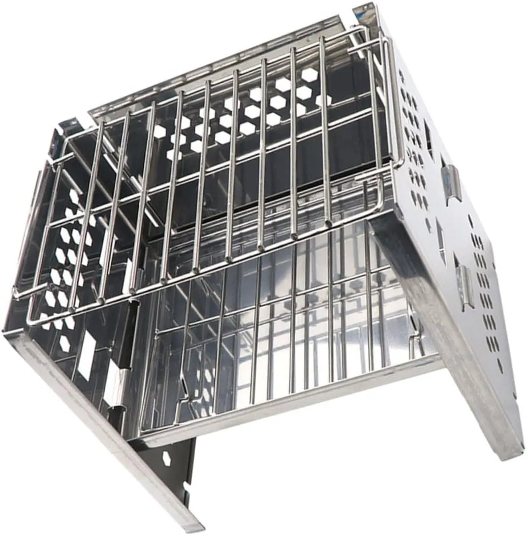 VICASKY Stainless Steel Bbq Grill Foldable Charcoal Grill for Outdoor Camping Compact Bbq Set Adjustable Grate Stove for Friends