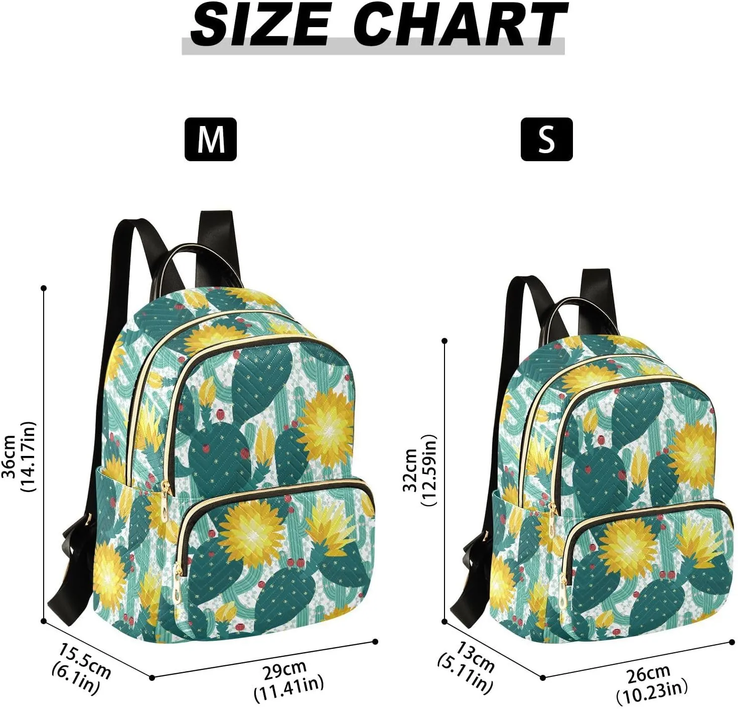 VIGTRO Women Fashion Backpack Quilted Mini Purse Berries Cactus Background, Lightweight Travel Casual Shoulder Backpack with Adjustable Straps Size M