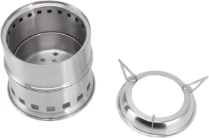 VINGVO Alcohol Stove Camping Stove Stainless Steel Rustproof Compact with Storage Bag (Round)