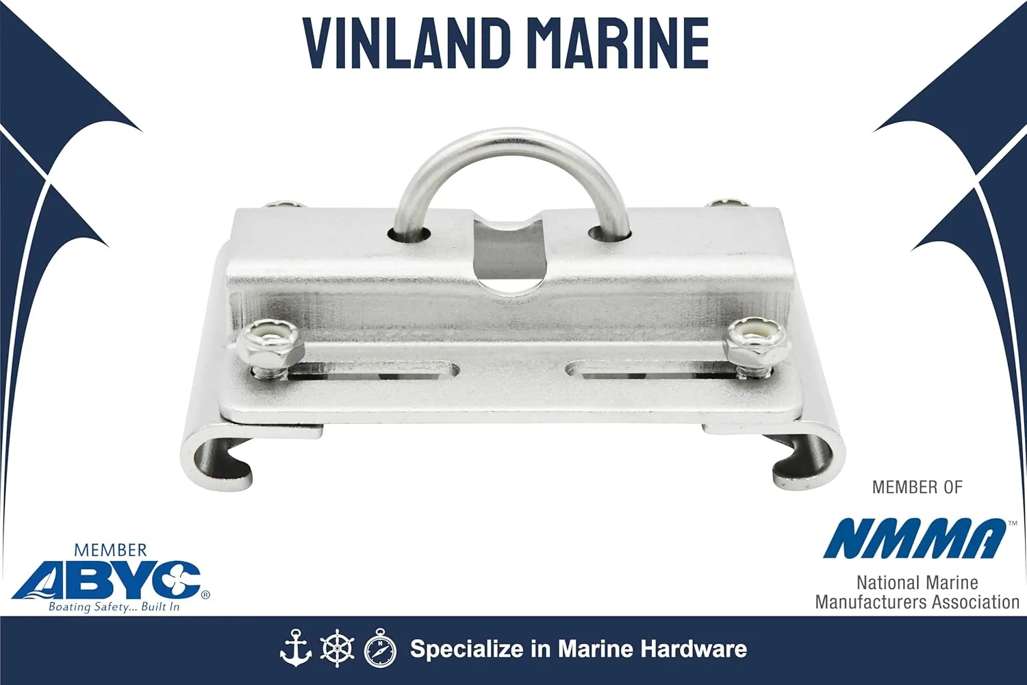Vinland Marine 304 Stainless Steel Anchor Mount Bracket, Horizontal or Vertical Mount, for Square & Round Tubes, Anchor Holder Boat Anchor Holder, Anchor Bracket Hook