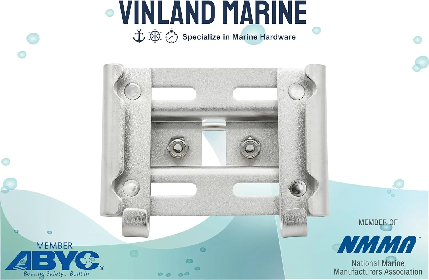 Vinland Marine 304 Stainless Steel Anchor Mount Bracket, Horizontal or Vertical Mount, for Square & Round Tubes, Anchor Holder Boat Anchor Holder, Anchor Bracket Hook