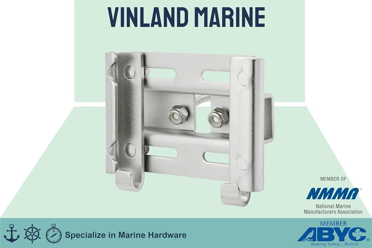 Vinland Marine 304 Stainless Steel Anchor Mount Bracket, Horizontal or Vertical Mount, for Square & Round Tubes, Anchor Holder Boat Anchor Holder, Anchor Bracket Hook