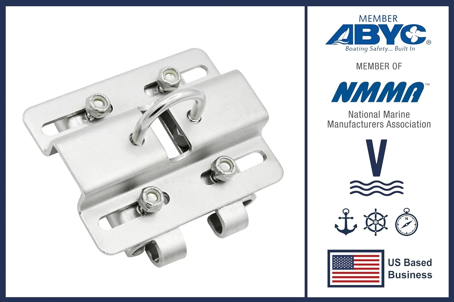 Vinland Marine 304 Stainless Steel Anchor Mount Bracket, Horizontal or Vertical Mount, for Square & Round Tubes, Anchor Holder Boat Anchor Holder, Anchor Bracket Hook