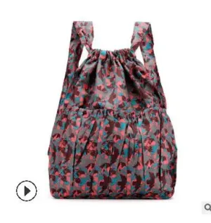 Vintage Drawstring Waterproof Nylon Backpack