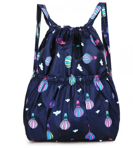 Vintage Drawstring Waterproof Nylon Backpack