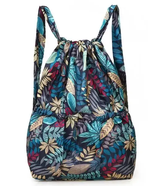 Vintage Drawstring Waterproof Nylon Backpack
