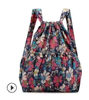 Vintage Drawstring Waterproof Nylon Backpack