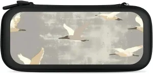 Vintage Flying Birds Compatible with Switch Carrying Case Hard Travel Game Bag Pouch with 15 Games Accessories