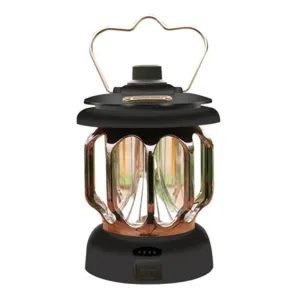 Vintage Rechargeable Camping Tent Lantern - Decorative Hanging Lamp with 3 Lighting Modes