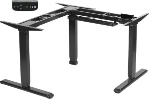 VIVO Electric Motor Sit Standing Height Adjustable Corner 3 Leg Desk Frame, Frame Only, Sit Stand Ergonomic L Frame, DESK-V133E