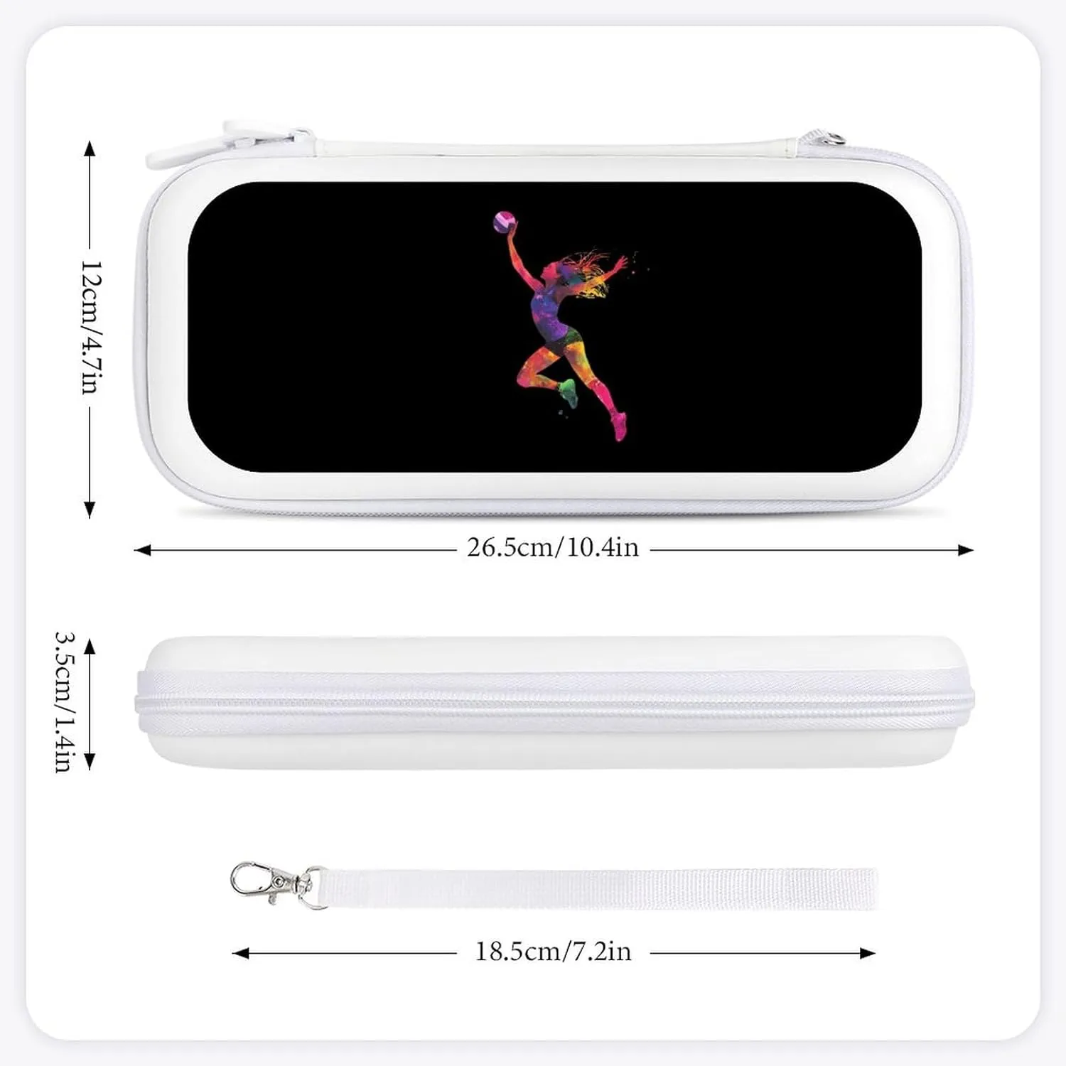 Volleyball Sports Compatible with Switch Carrying Case Hard Travel Game Bag Pouch with 15 Games Accessories