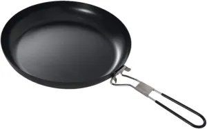 VOSAREA Nonstick Camping Skillet with Foldable Handle Lightweight Frying Pan for Outdoor Cooking for Steak Bbq and Grilling Compatible with Gas and Induction Cookers