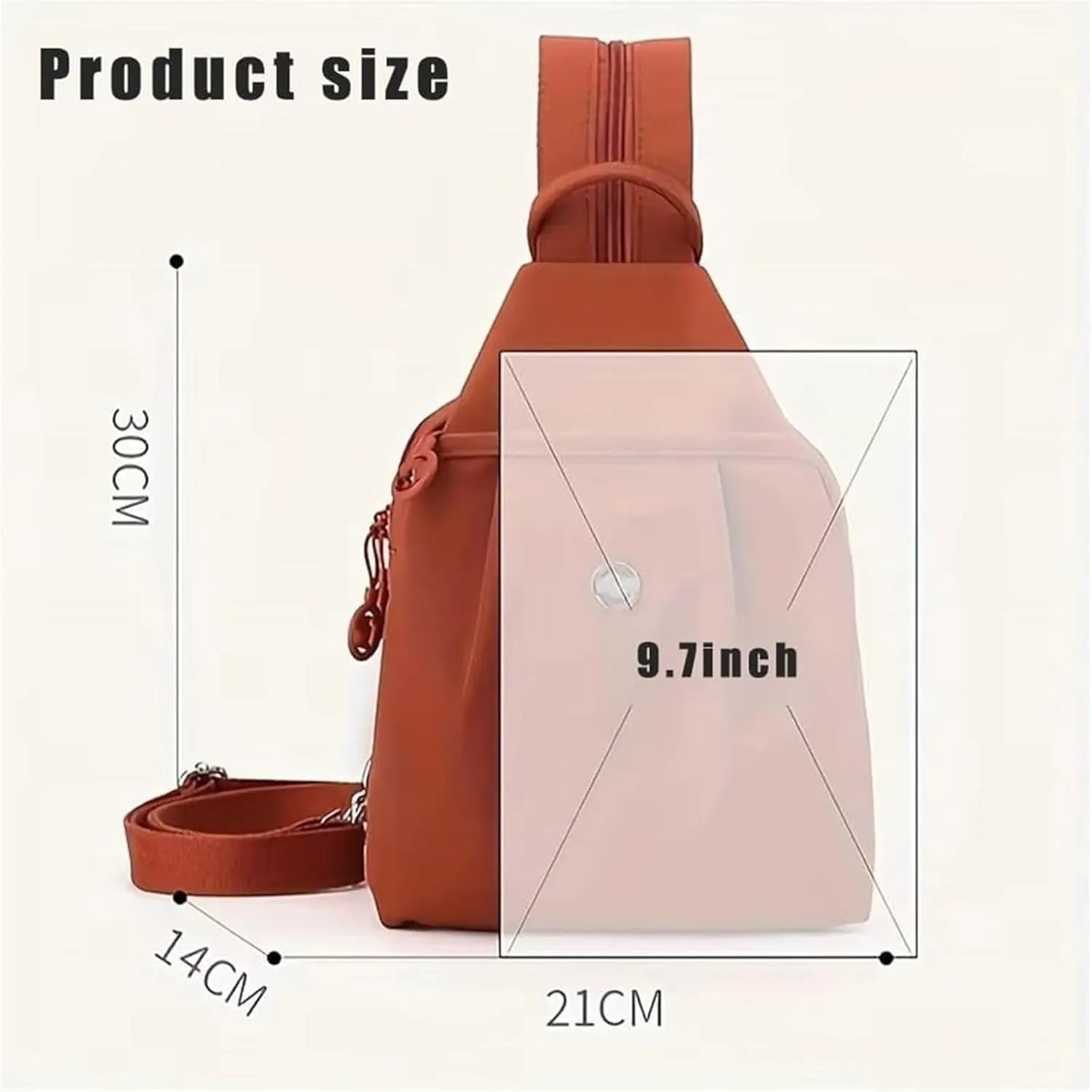Vovtva 2025 Backpack Chest Bag Double Zipper Large Capacity Crossbody Bag with Adjustable Strap Travel Bags (01)