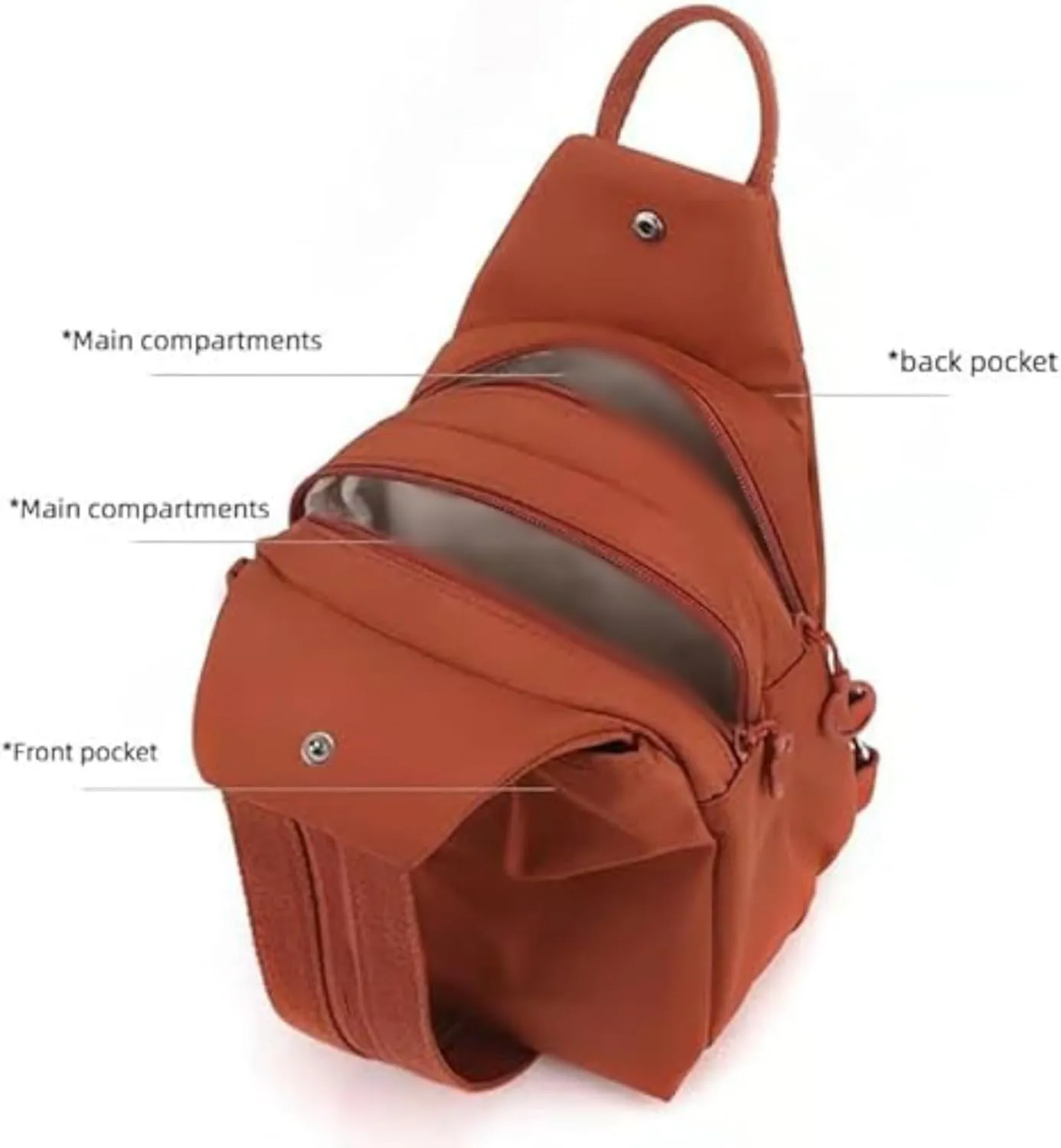 Vovtva 2025 Backpack Chest Bag Double Zipper Large Capacity Crossbody Bag with Adjustable Strap Travel Bags (01)
