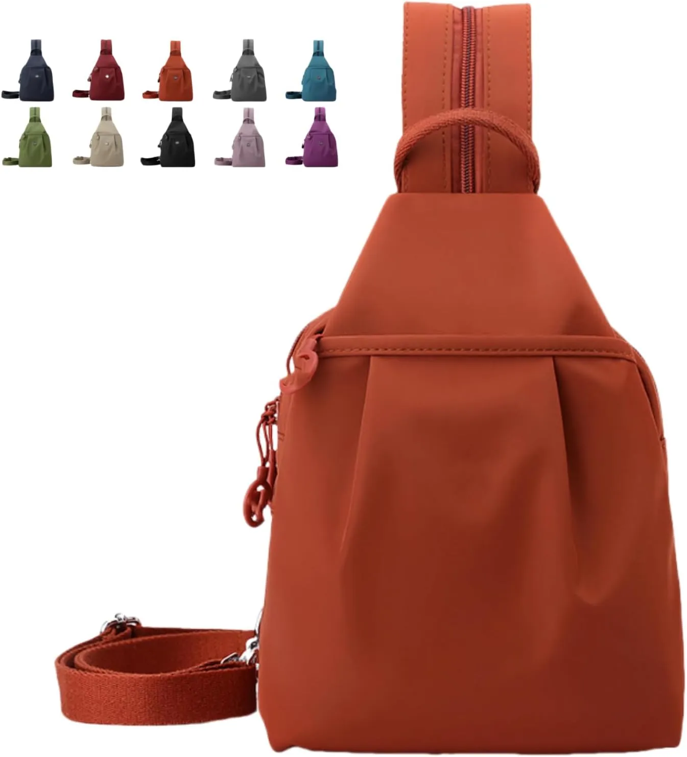 Vovtva 2025 Backpack Chest Bag Double Zipper Large Capacity Crossbody Bag with Adjustable Strap Travel Bags (01)