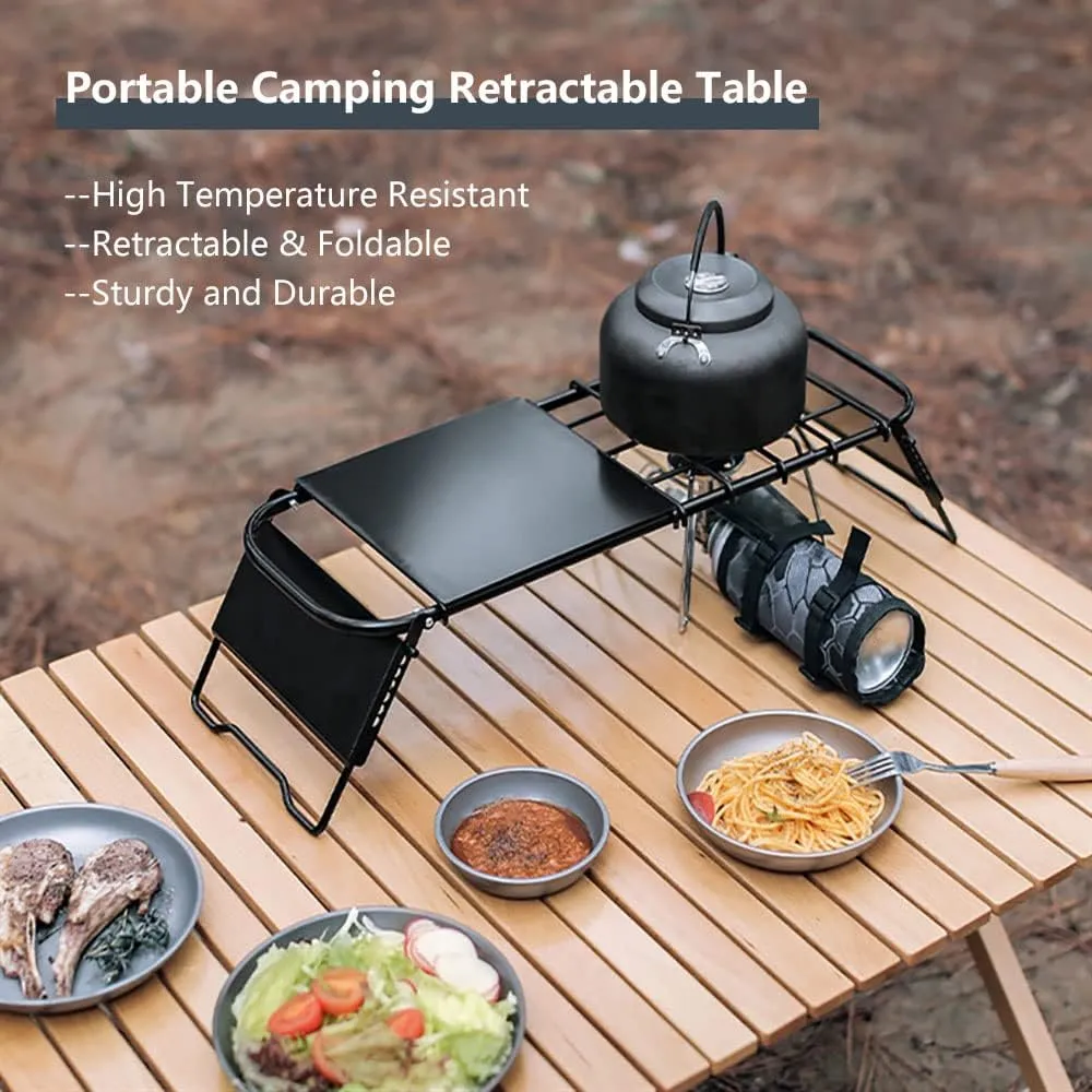 VPTMRP Portable Camping Table Retractable Folding Table with Carry Bag Height Adjustable Mini Grill Table for Camping, Picnic, Beach BBQ Travel (Portable Camping Table)