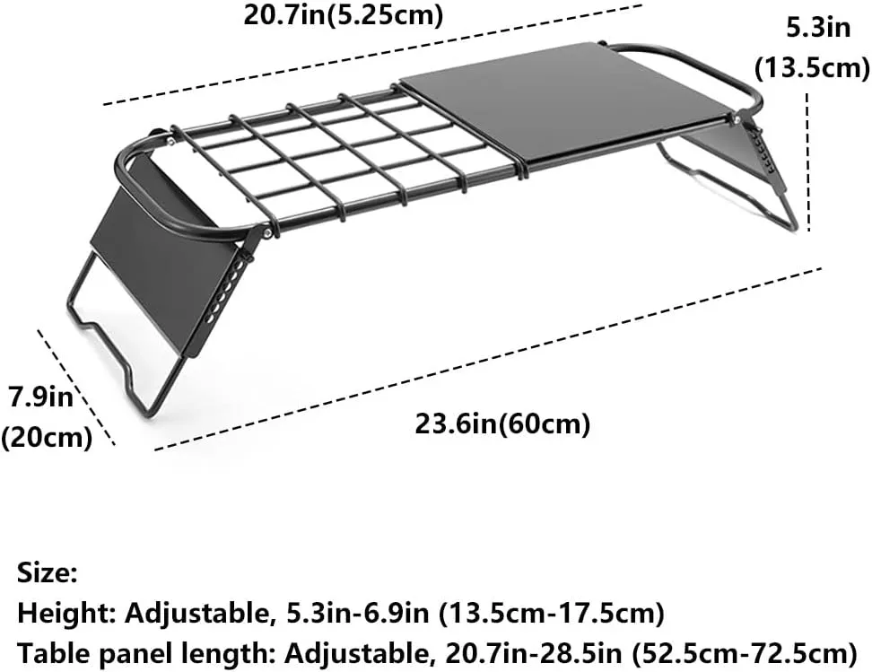 VPTMRP Portable Camping Table Retractable Folding Table with Carry Bag Height Adjustable Mini Grill Table for Camping, Picnic, Beach BBQ Travel (Portable Camping Table)
