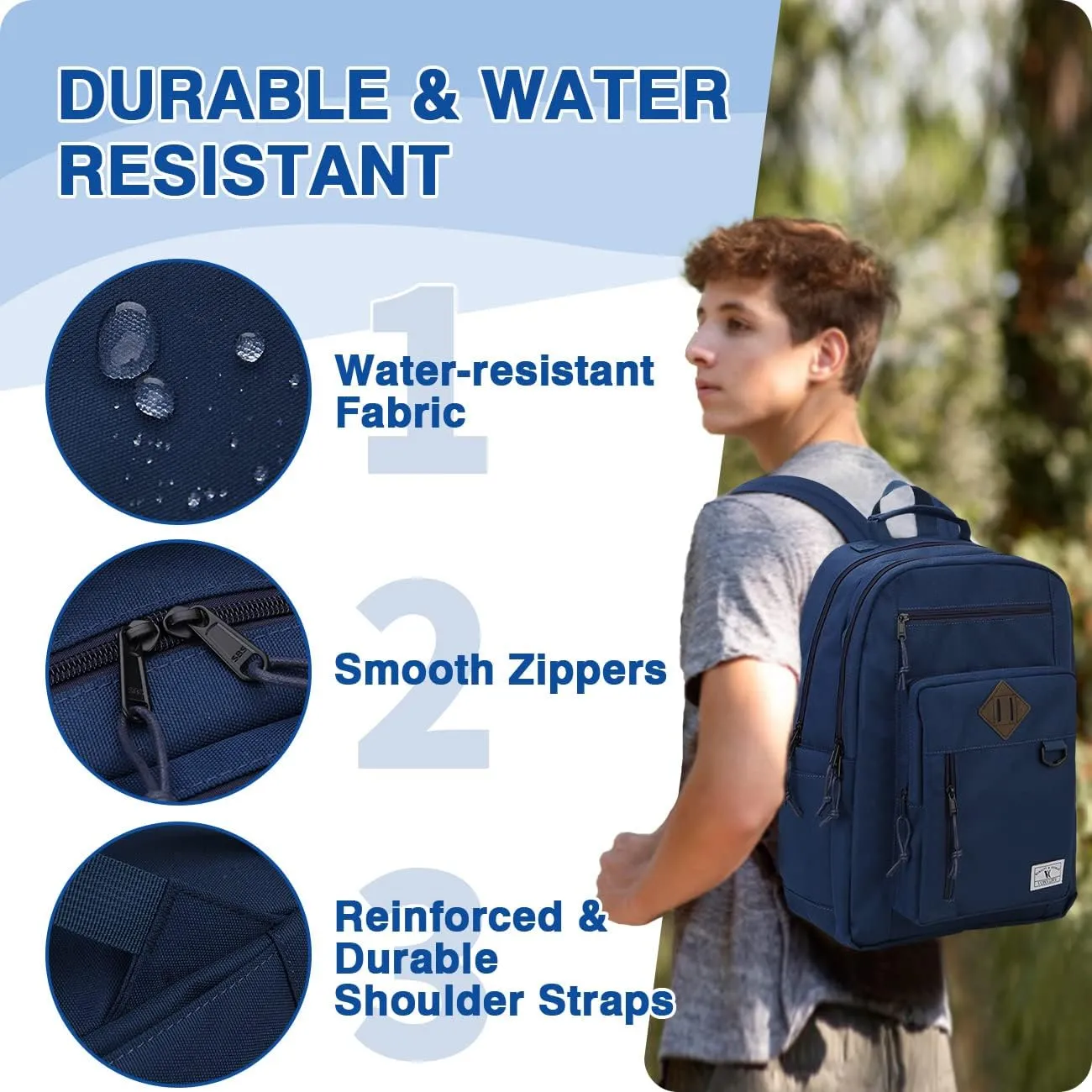 VX VONXURY School Backpack Water Resistant 15 Inch Girls Bookbag Schoolbag Casual Daypack with Double Comparments Lightweight Travel Backpacks for Teen Boys