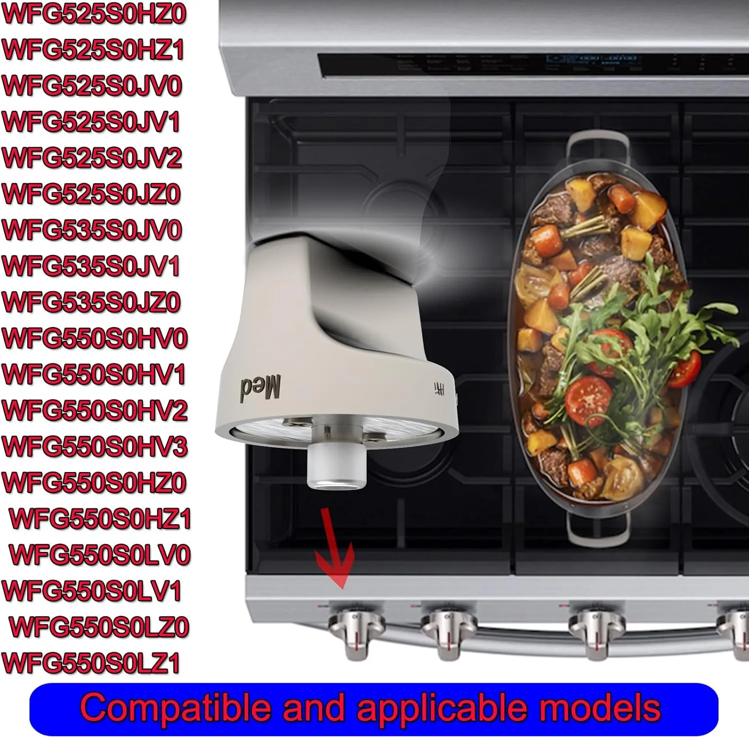 W11239985 W10850015 gas stove knob replacement，compatible with Whirlpool range gas stove parts,cooktop knobs replacements,oven knobs replacements,Replace 4845290 AP6333411 PS12578779 EAP12578779（5PCS）