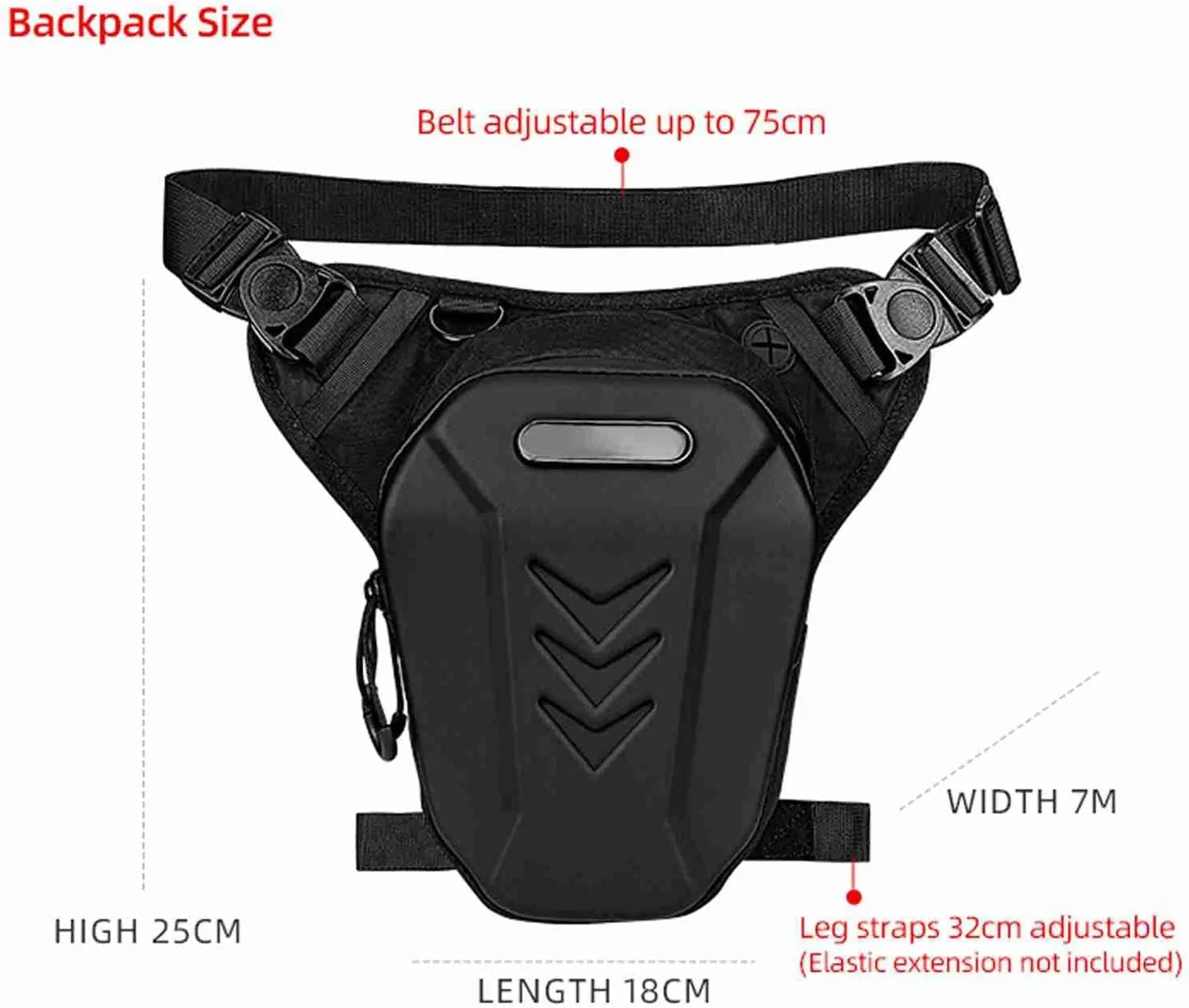 Waist Pack Motorcycle Drop Leg Bag for Men Women Outdoor Travel Hiking Cycle Leg Bag Waterproof Hard Shell Large Capacity for Hiking Climbing Cycling Fishing Riding Travel (Carbon fiber)