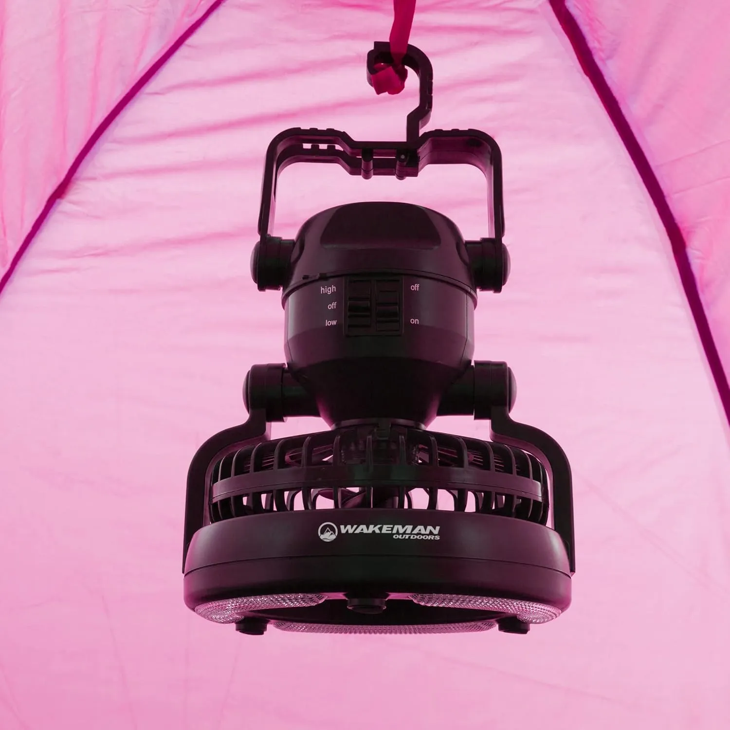 Wakeman Tents 2-Person Tent with Removable Rain Fly and Carry Bag - Comes with Camping Lantern with Fan - Weather-Resistant Camping Accessories by Wakeman