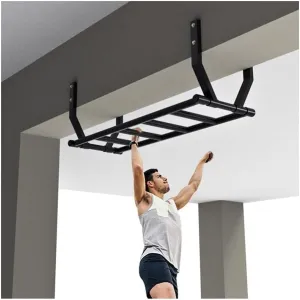 Wall Mounted Pull Up Bar, Heavy Duty Steel Fitness Pole Climbing Frame for Home Gym, Max Load 661lbs, Easy Beam Installation, Adjustable Grip Positions for Full Body Workout