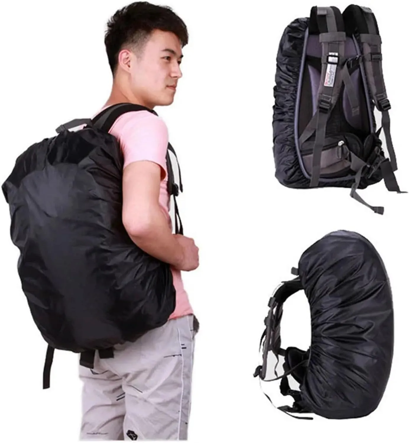 Waterproof Backpack Rain Cover 2pcs Practical Backpack Rain Shield Waterproof Dustproof Sun-protected Bag Outdoor Camping Mountaineering Backpack Protective Cover For Hiking，Camping(30-40L,Mix color 0
