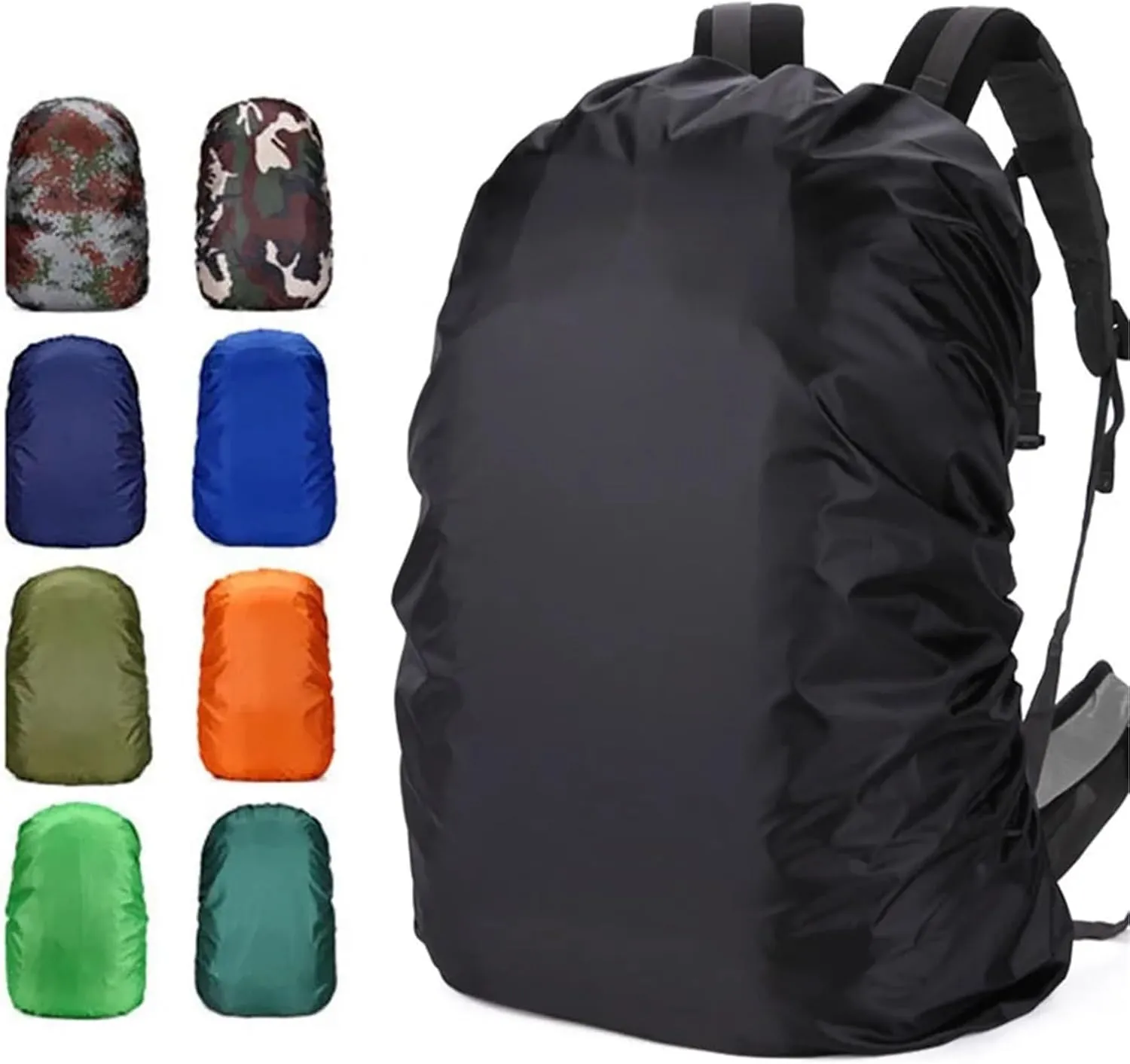 Waterproof Backpack Rain Cover 2pcs Practical Backpack Rain Shield Waterproof Dustproof Sun-protected Bag Outdoor Camping Mountaineering Backpack Protective Cover For Hiking，Camping(30-40L,Mix color 0