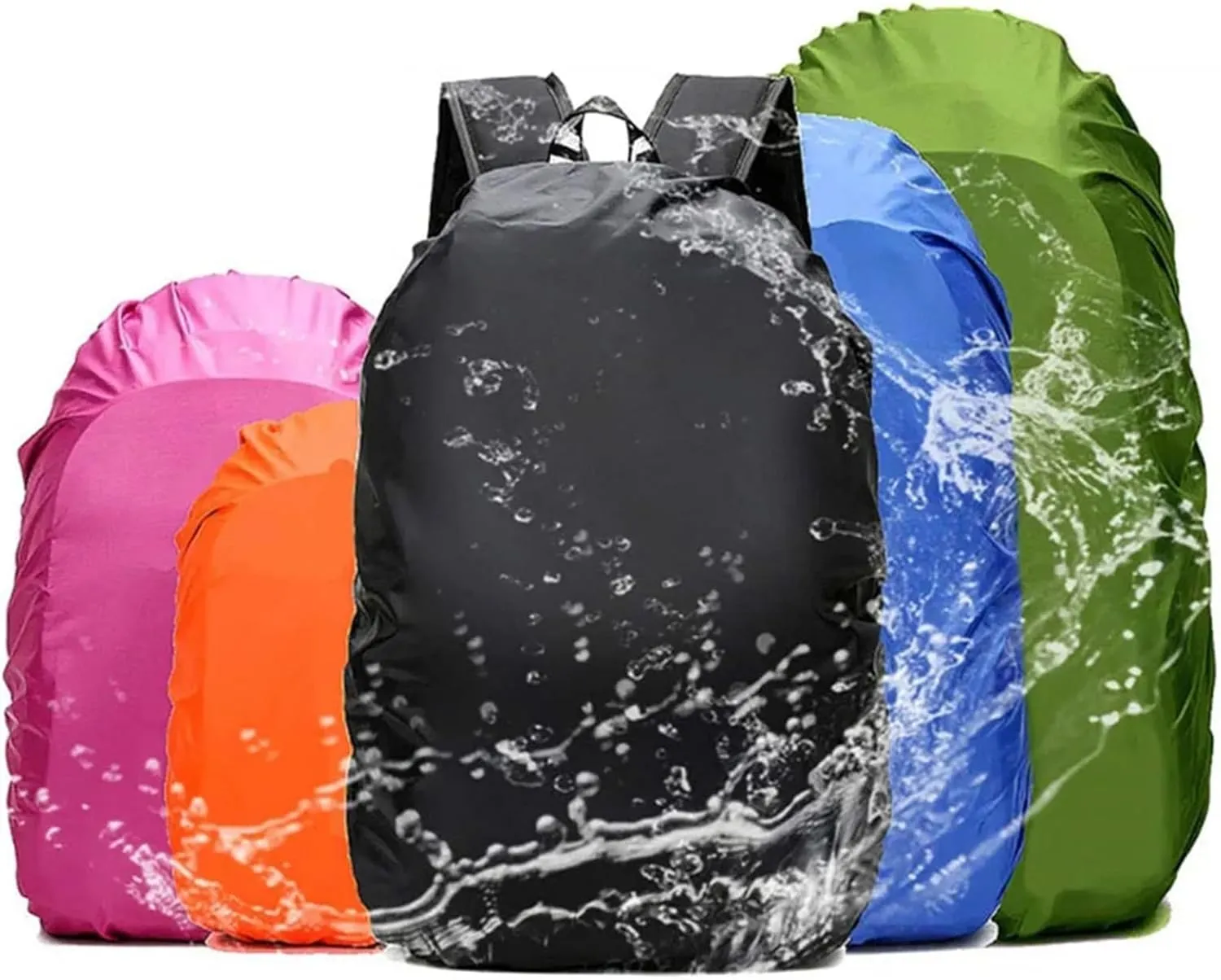Waterproof Backpack Rain Cover 2pcs Practical Backpack Rain Shield Waterproof Dustproof Sun-protected Bag Outdoor Camping Mountaineering Backpack Protective Cover For Hiking，Camping(30-40L,Mix color 0