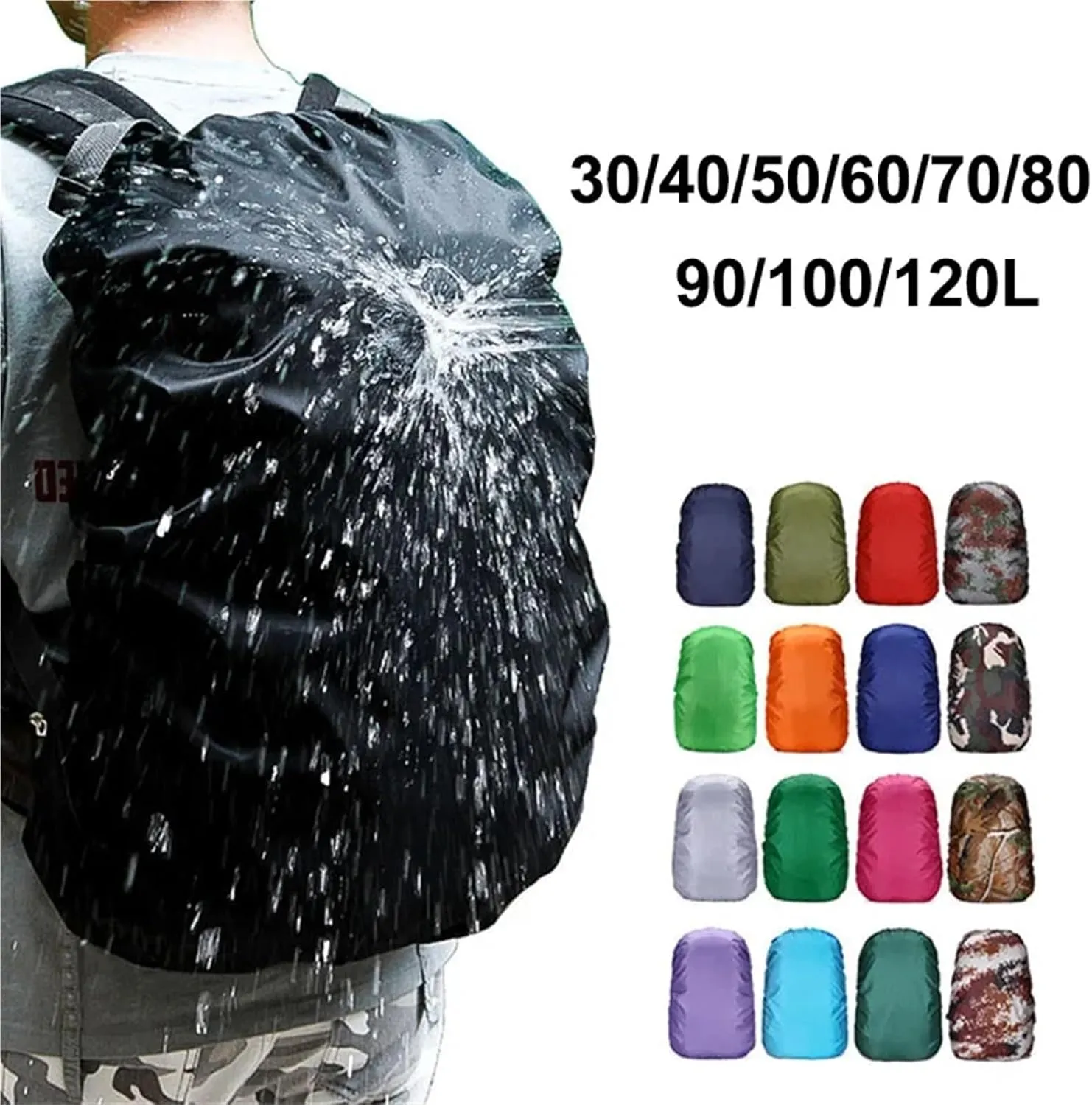 Waterproof Backpack Rain Cover 2pcs Waterproof Backpack Rain Cover Rain Cover Backpack Waterproof Bag Hiking Camping Bags Large Rain Cover for Hiking，Camping(30-40L Green)