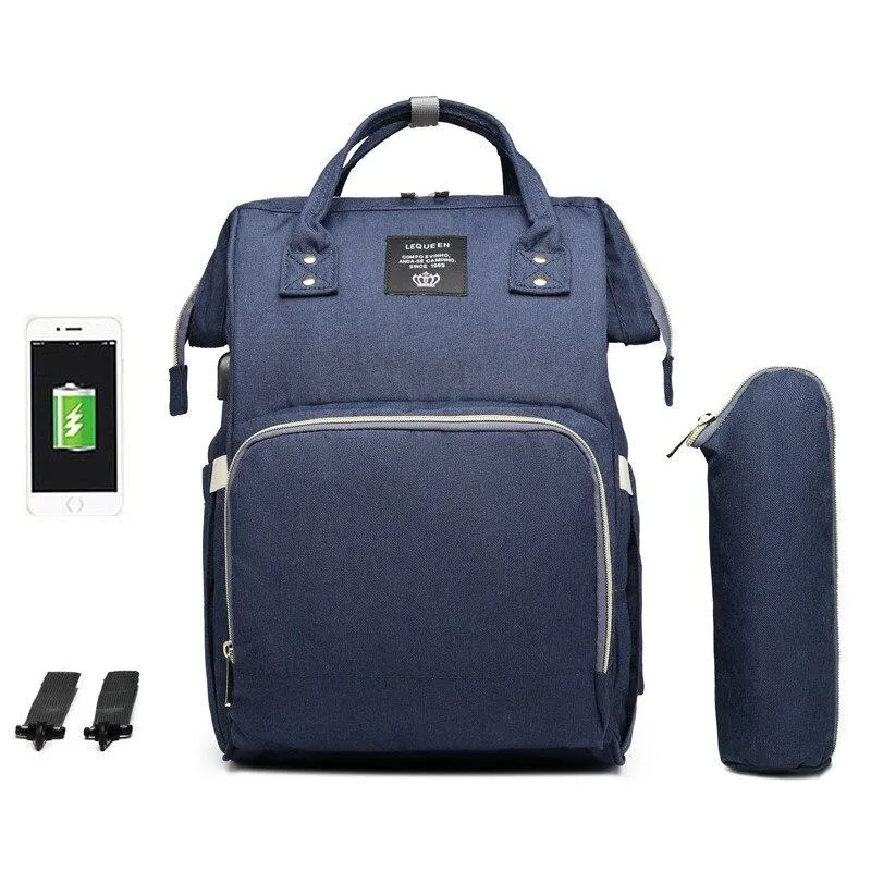 Waterproof Diaper Bag with USB Charging Port for Parents