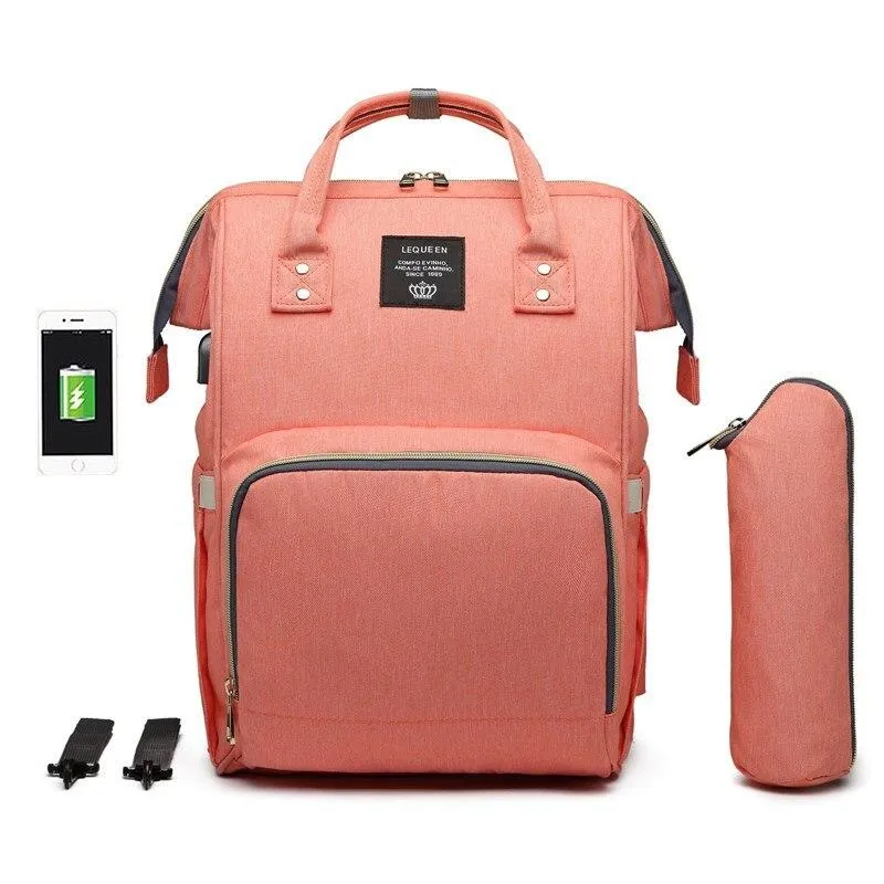 Waterproof Diaper Bag with USB Charging Port for Parents