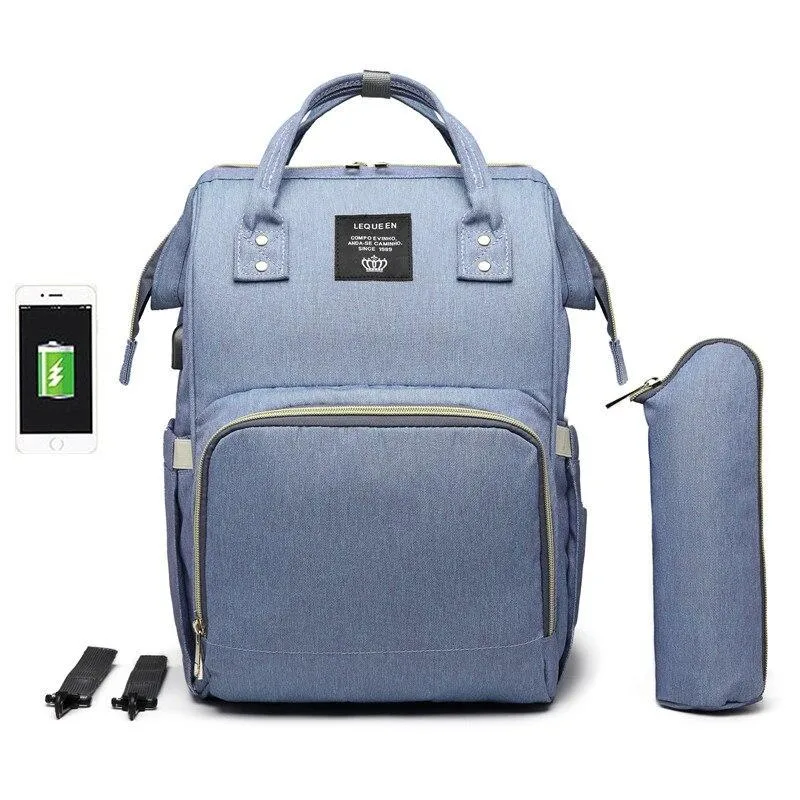 Waterproof Diaper Bag with USB Charging Port for Parents