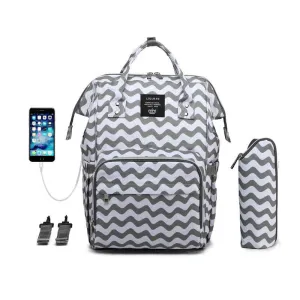 Waterproof Diaper Bag with USB Charging Port for Parents