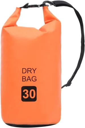 Waterproof Dry Bag 7.9 Gallon Capacity, Durable PVC Material, for Outdoor Activities, Orange and Black