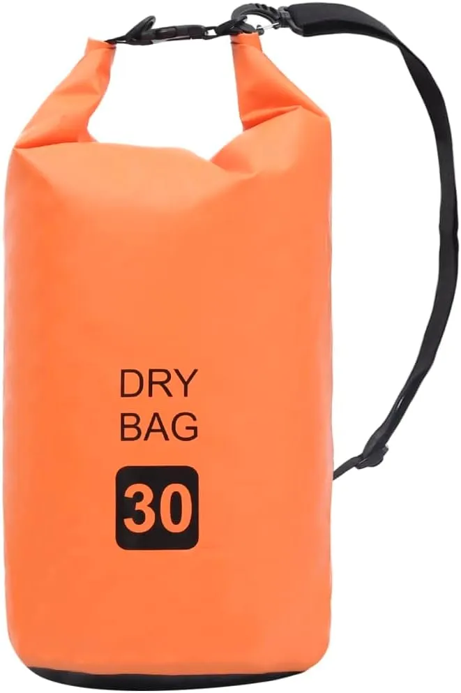 Waterproof Dry Bag 7.9 Gallon Capacity, Durable PVC Material, for Outdoor Activities, Orange and Black