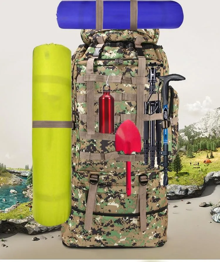 Waterproof Large Backpack Outdoor Camping Complete collection 100L Capacity Hiking Waterproof