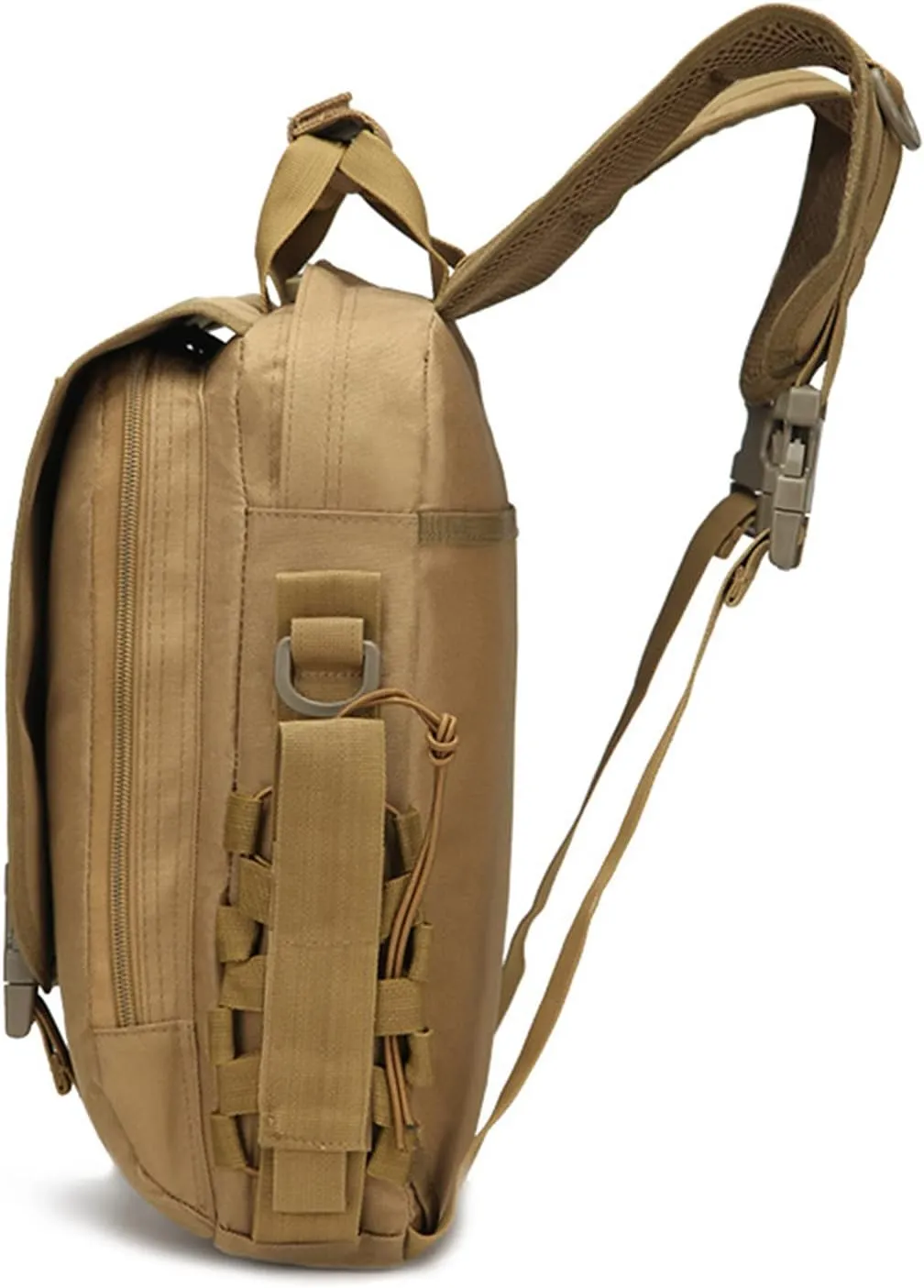 Waterproof Military Tactical Molle Backpack, 14"(inch) Laptop Sling Bag for Hiking Travel Trekking Camping