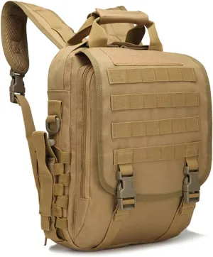 Waterproof Military Tactical Molle Backpack, 14"(inch) Laptop Sling Bag for Hiking Travel Trekking Camping