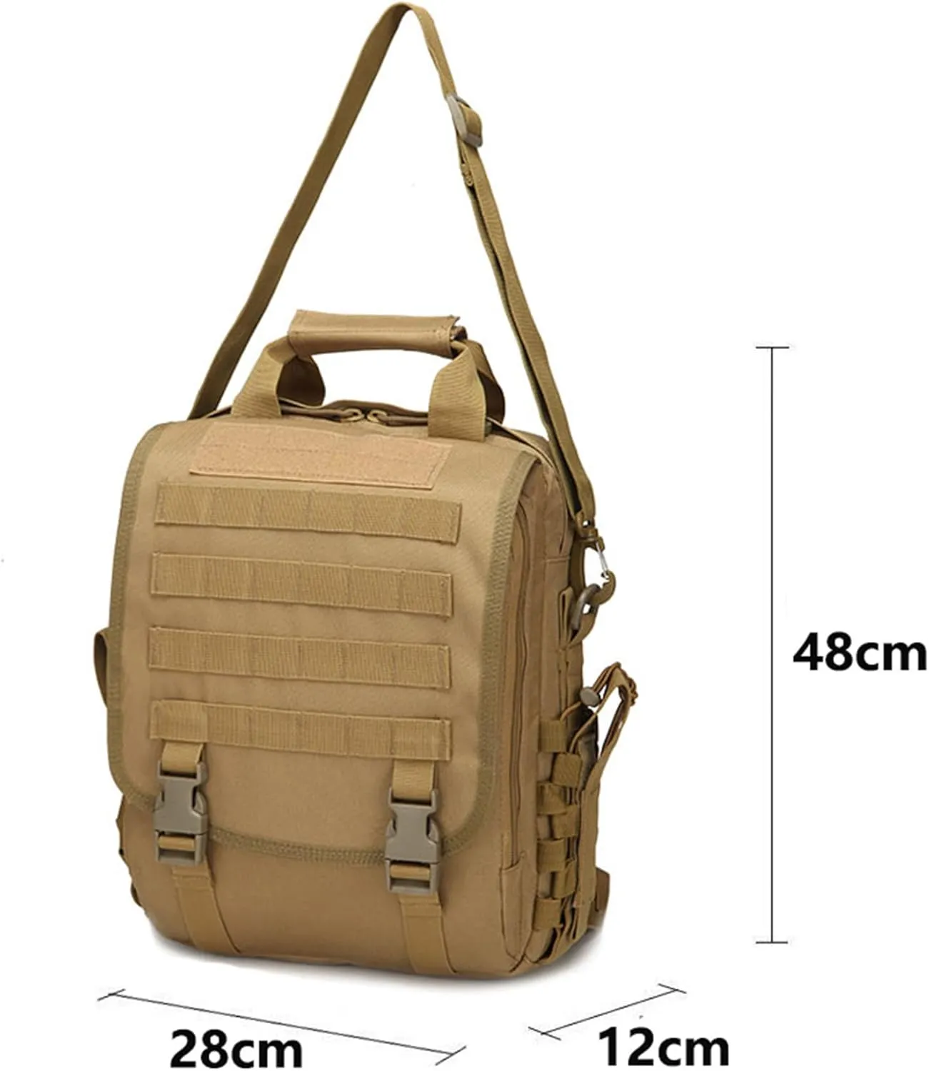 Waterproof Military Tactical Molle Backpack, 14"(inch) Laptop Sling Bag for Hiking Travel Trekking Camping