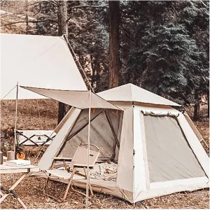 Waterproof Tent 4 People Three Seconds to Open,Waterproof Ramble Tent Sturdy and Lightweight Easy Up Tent for Family Camping,Hiking Party