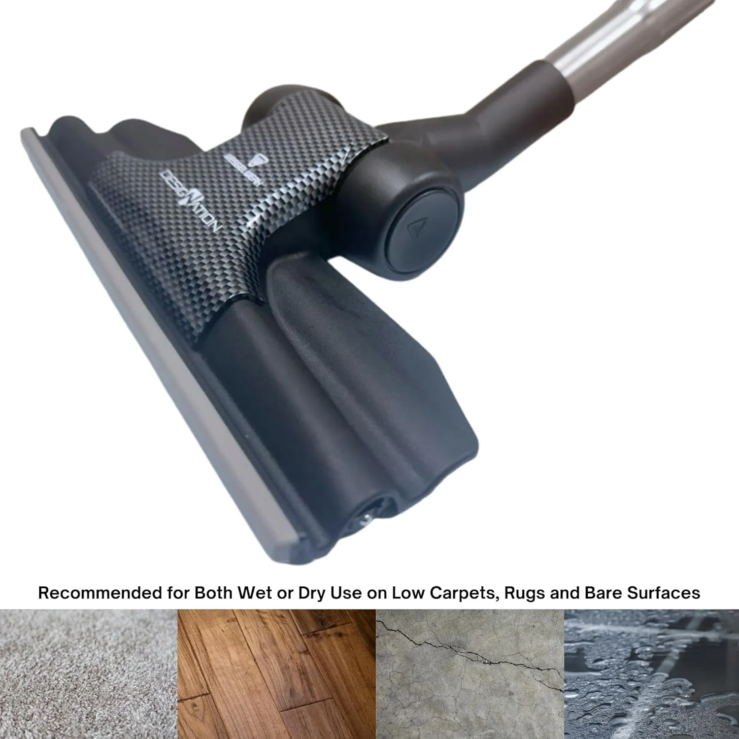 Wessel-Werk RD285 Designation, Ultra-Thin 11 in. Wide Combination Vacuum Floor Attachment for Carpet and Hard Floors, Fits Wet and Dry Vacuum Cleaner