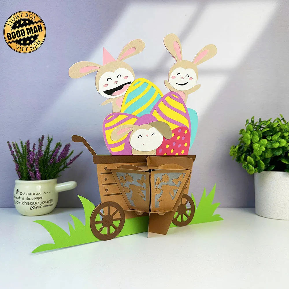 Wheelbarrow - Easter  Wheelbarrow 3D Lantern File - Cricut File - LightBoxGoodMan