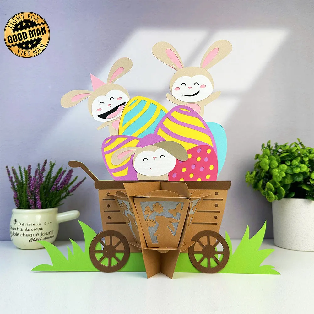 Wheelbarrow - Easter  Wheelbarrow 3D Lantern File - Cricut File - LightBoxGoodMan