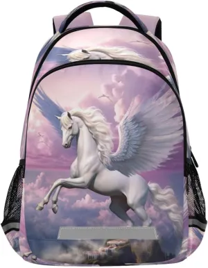 White Horse Design Waterproof Backpack - Casual Outdoor Sports Daypack with Ergonomic Shoulder Straps#694