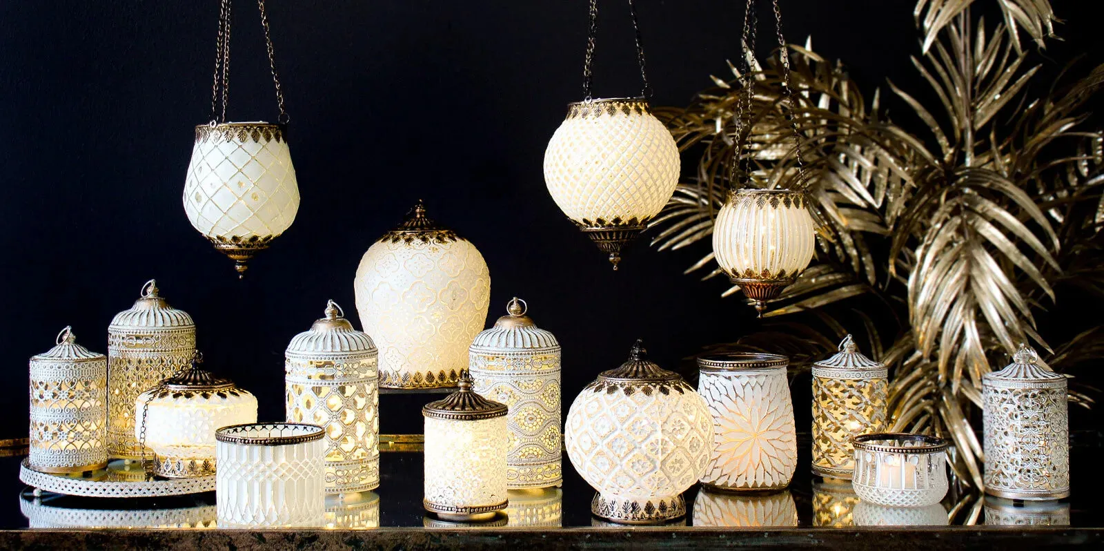 White Lantern Led Round