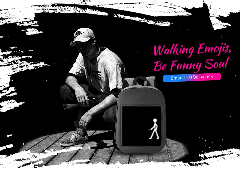 WIFI Version Smart LED Dynamic Waterproof Backpack
